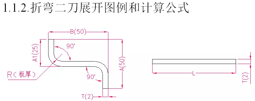 折彎二刀展開圖<