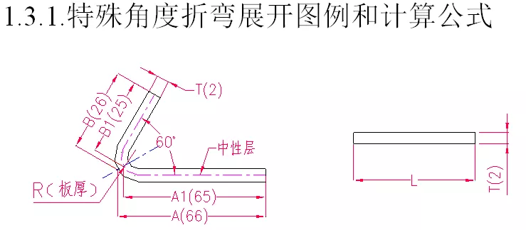特殊角度折彎展開圖