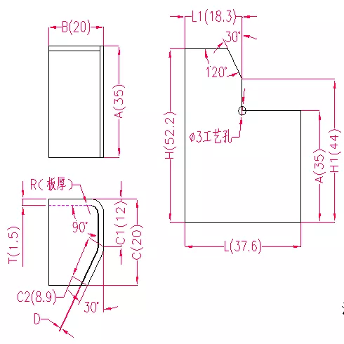 普通包邊展開圖